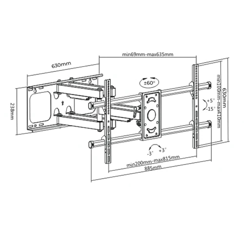 <?php echo Rack Articulado Retráctil para TV Smart de 60” a 85” IMPORTADO;?>